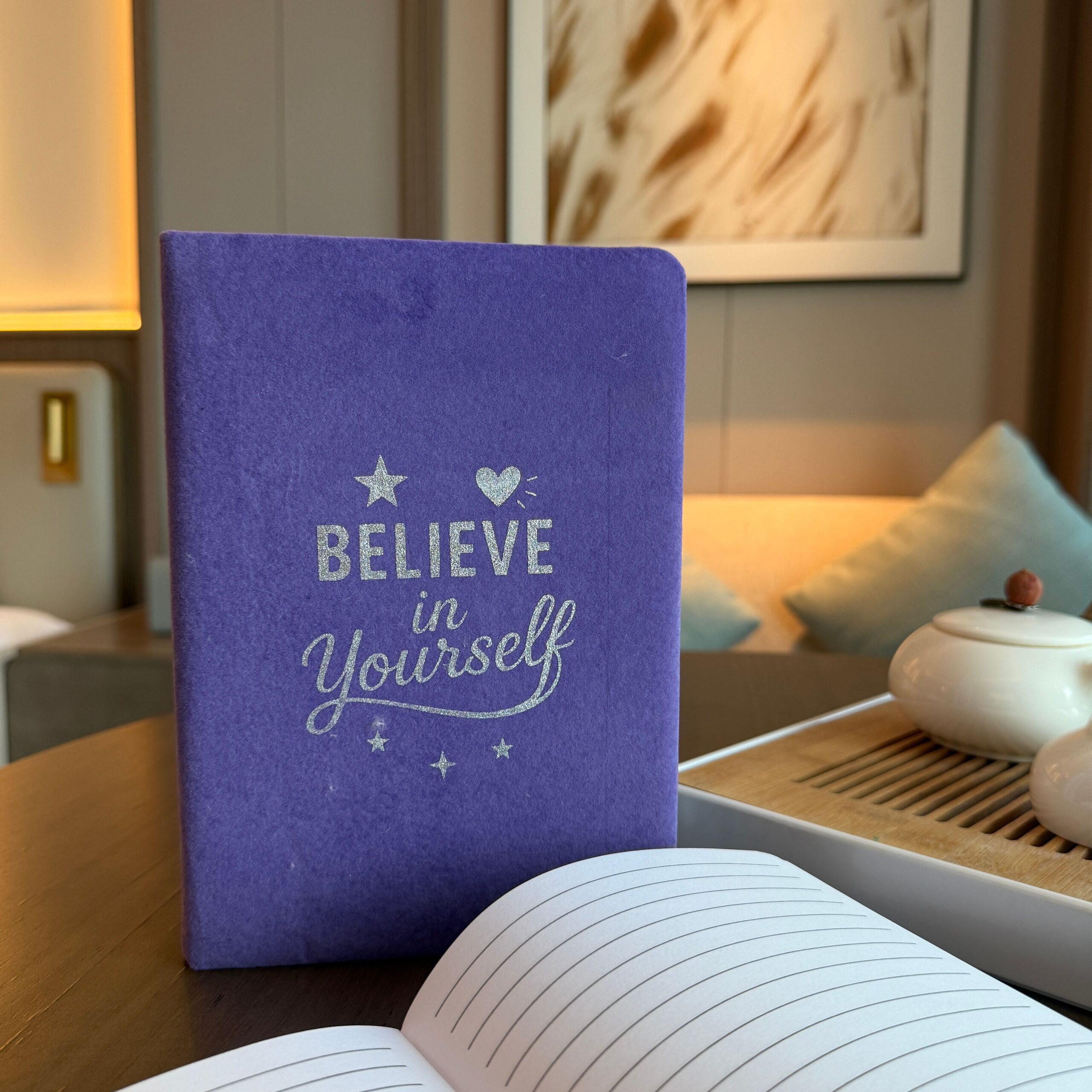 Cuaderno de Terciopelo Lavanda - 80 páginas - Cree en ti mismo - Imagen 2