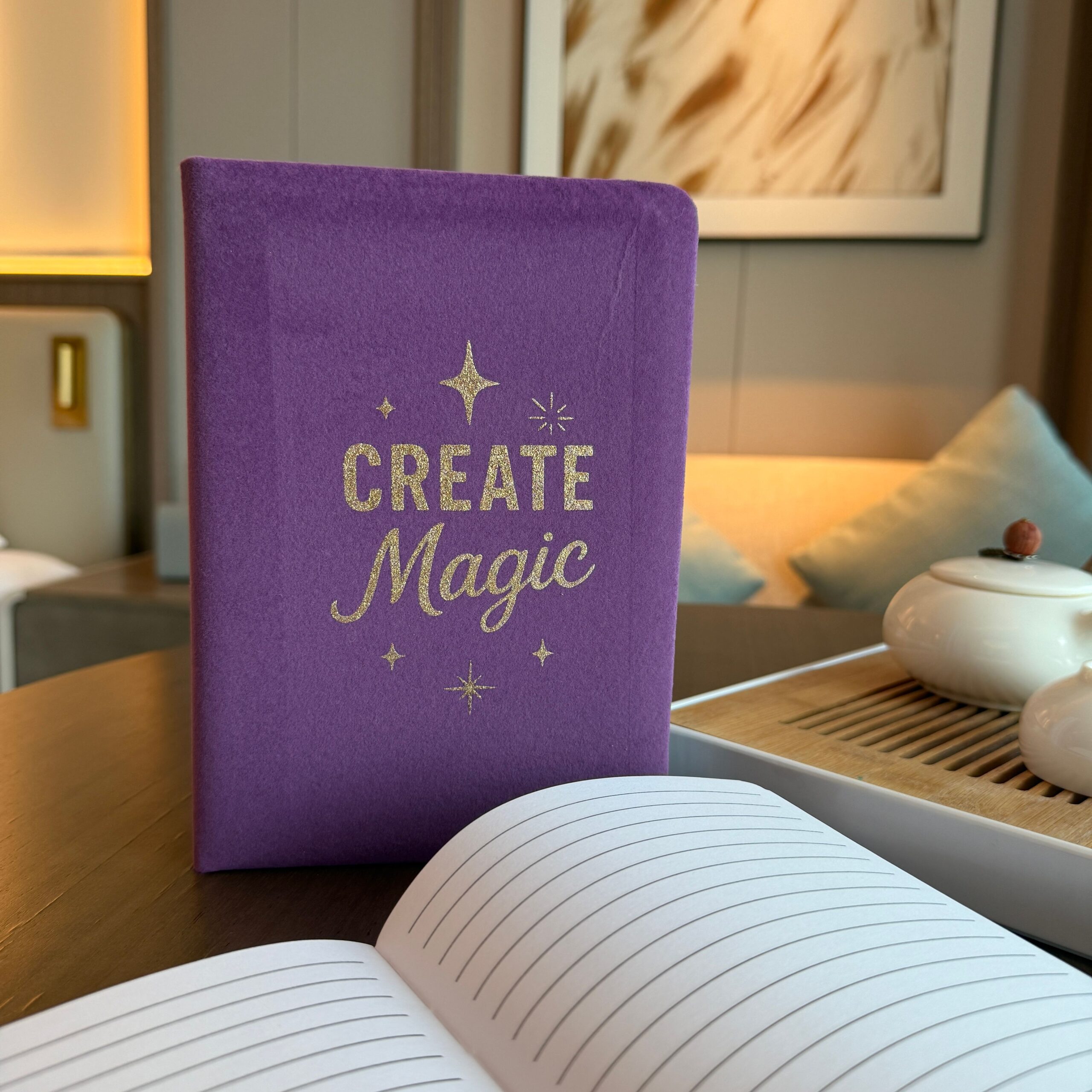 Cuaderno de terciopelo morado - 80 páginas - Crea magia - Imagen 3