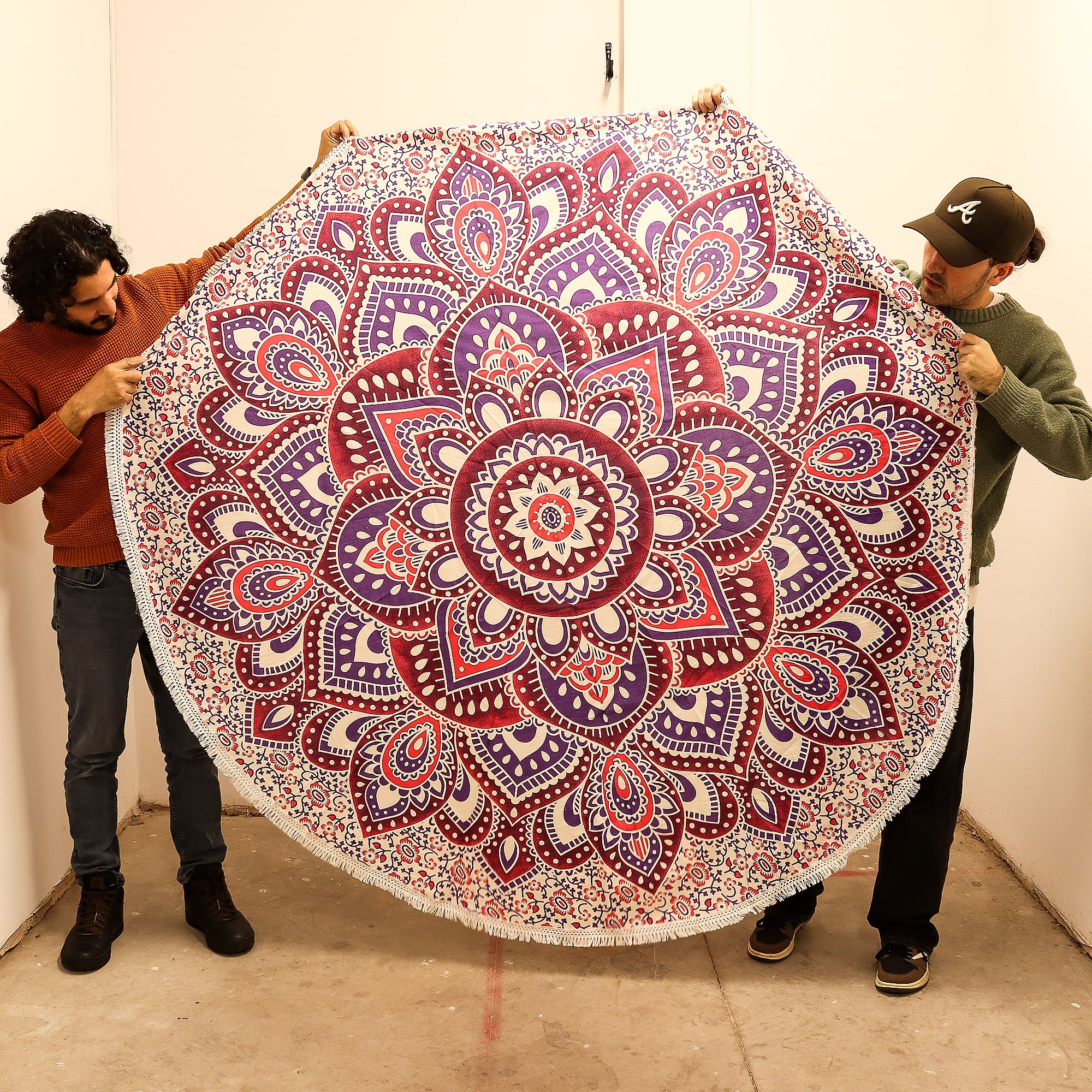 Gran arte Mandala Roundy (180 cm) - Rosa y Morado - Imagen 3