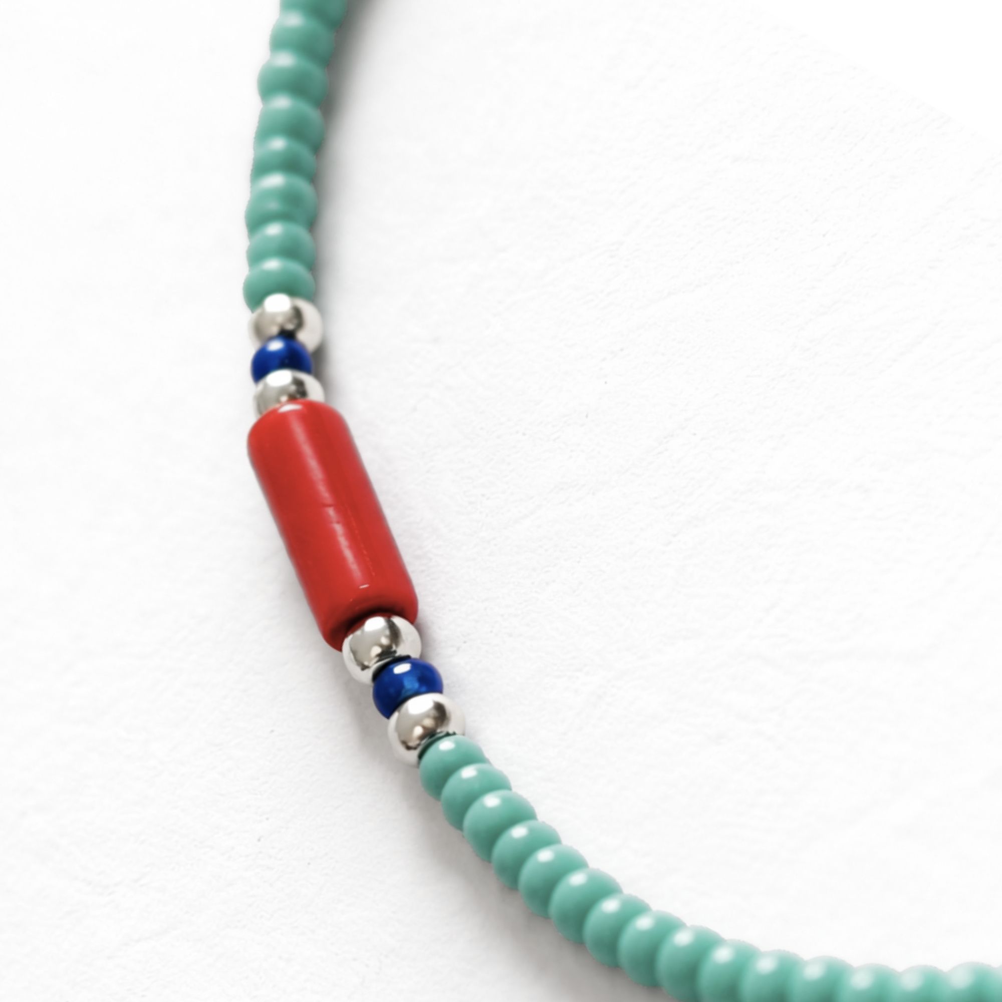 Turquesa nepalí y coralita de alta calidad - Collar con detalle de lapislázuli - (42cm) - Imagen 4