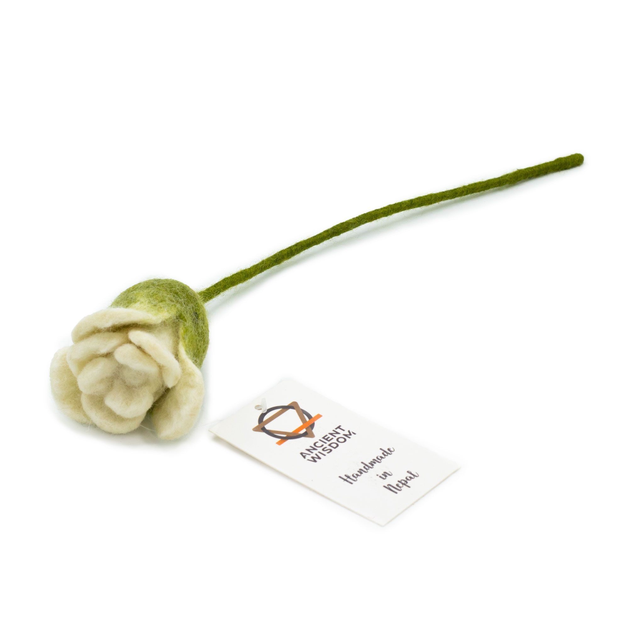 Flores de fieltro - Rosas blancas - Imagen 3