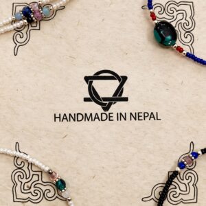 Turquesa nepalí y coralita de alta calidad - Collar con detalle de lapislázuli - (42cm)
