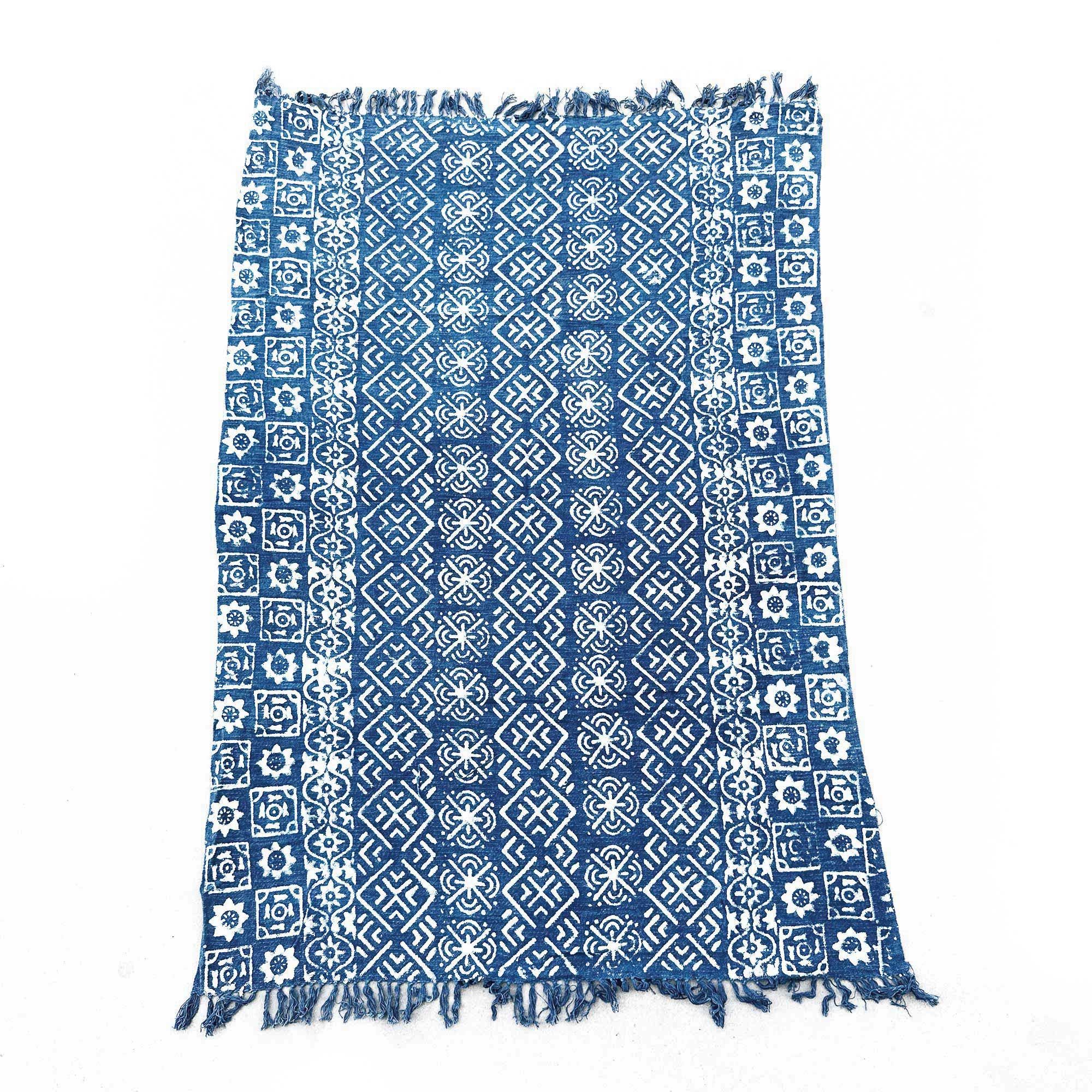 Manta índigo hecha a mano - 170x120cm - Desi Stripes - Imagen 3