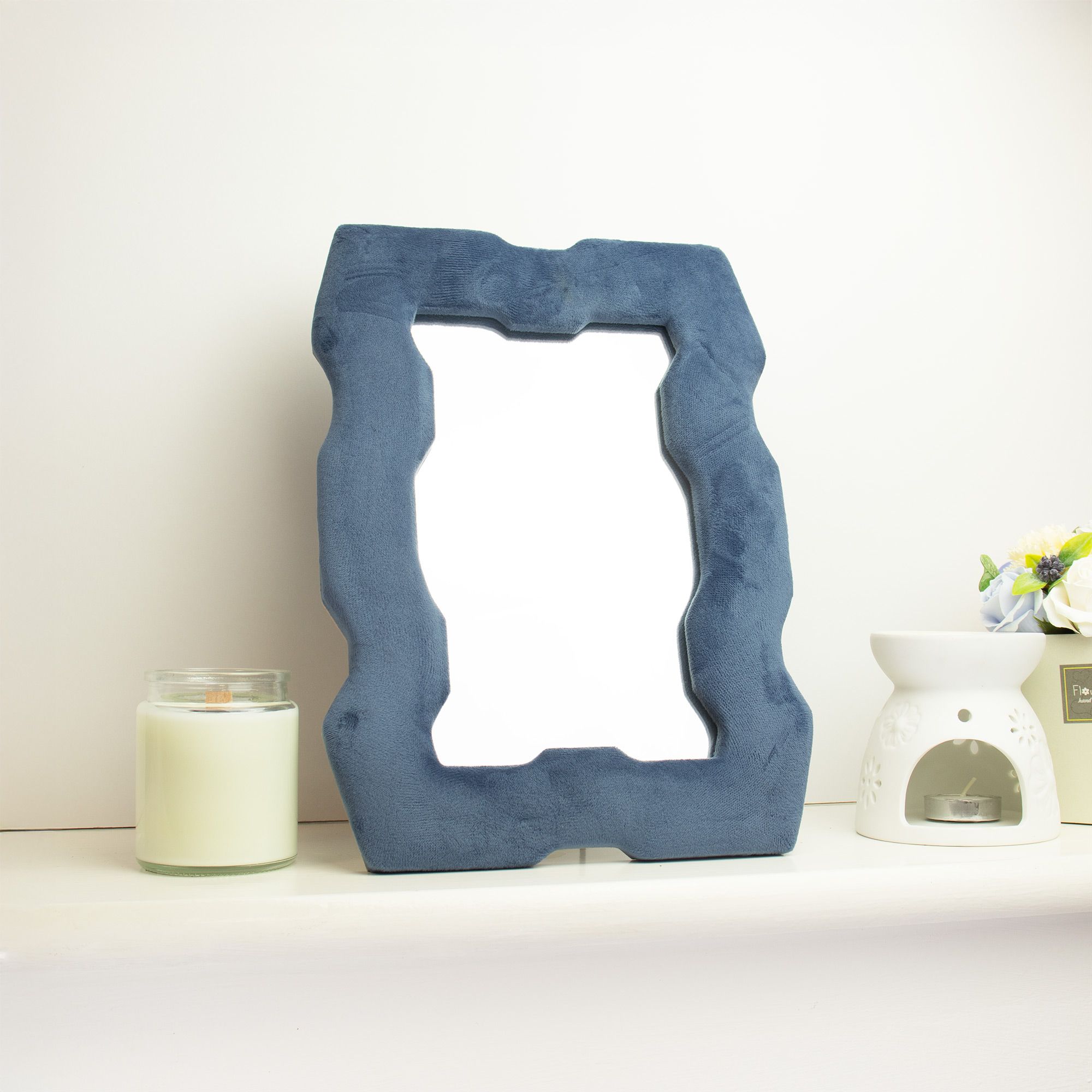 Espejo suave y ondulado – Marco grueso – Azul real (30.5x22.5x2.3cm) - Imagen 2