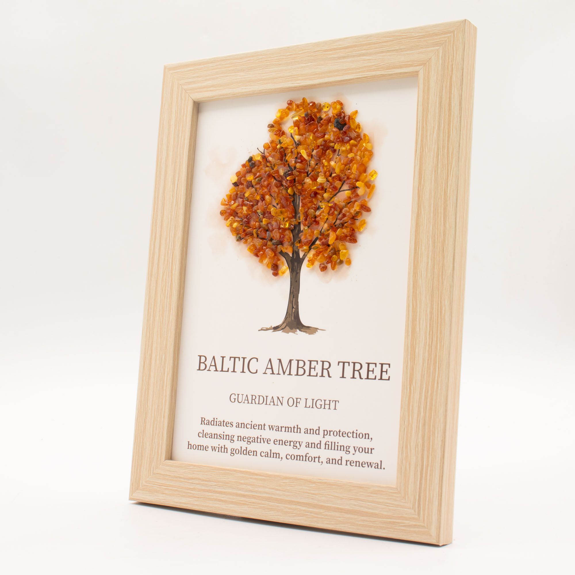 Cuadro de piedra preciosa - Árbol de la Vida - ámbar báltico (20x14.7x1cm) - Imagen 3