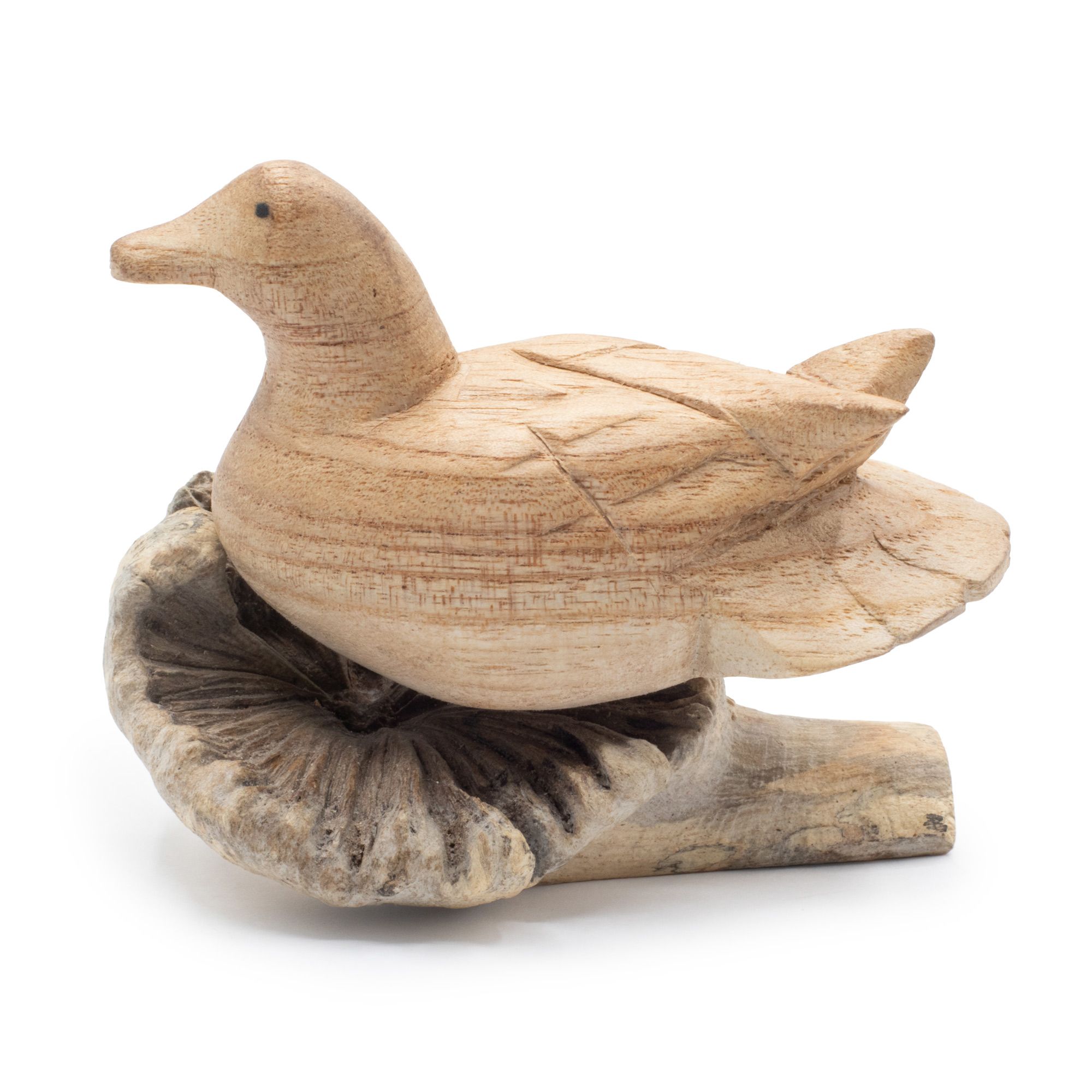 Talla de arte en madera parásita hecha a mano - Pato salvaje descansando - Imagen 4