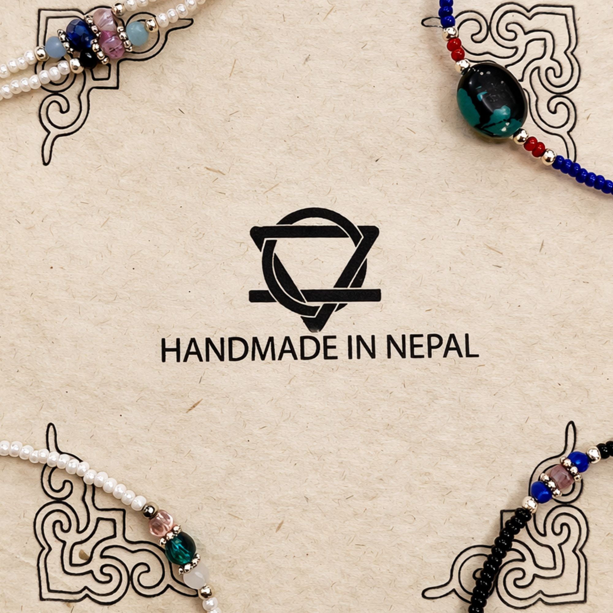 Collar Nepalí con cuentas tribales turquesa y coralita - (50 cm) y pulsera - (17 cm) conjunto - Imagen 2