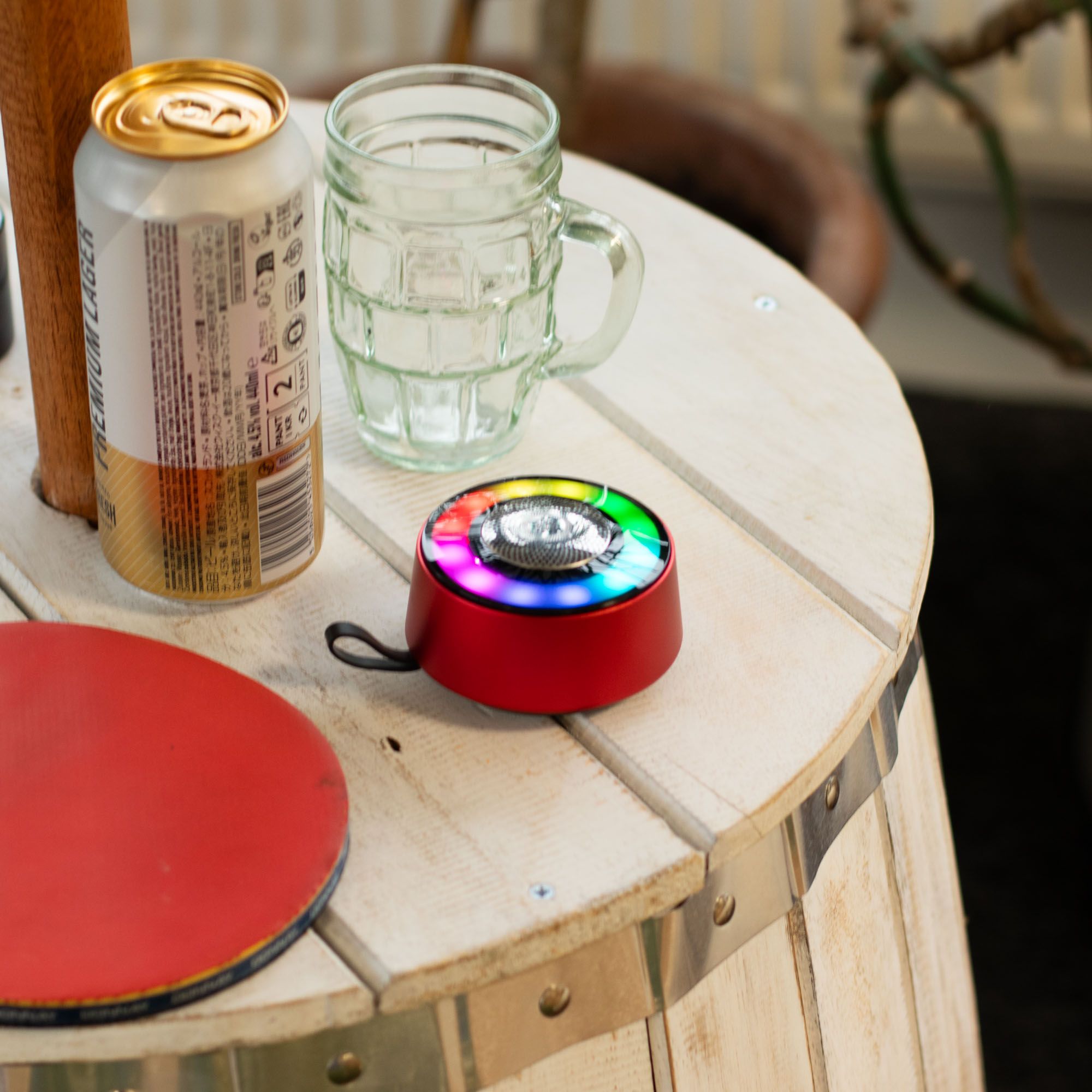 Mini altavoz con efecto de iluminación Mandela rojo - Imagen 3