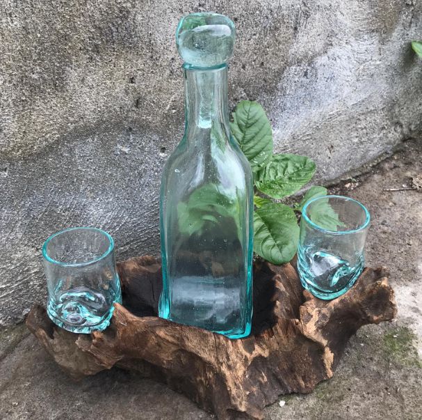 Vidrio Fundido Sobre Madera - Set Whisky - Imagen 4