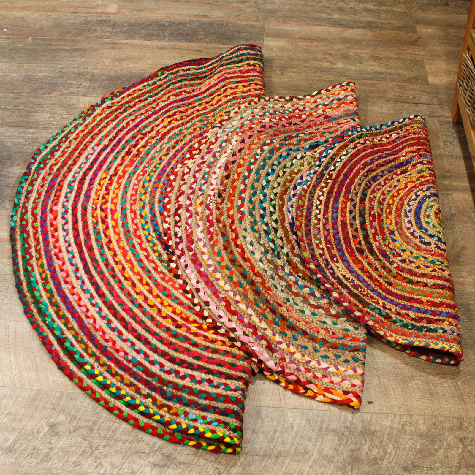 Alfombra Redonda de Yute y Algodón Reciclado - 150 cm - Imagen 6
