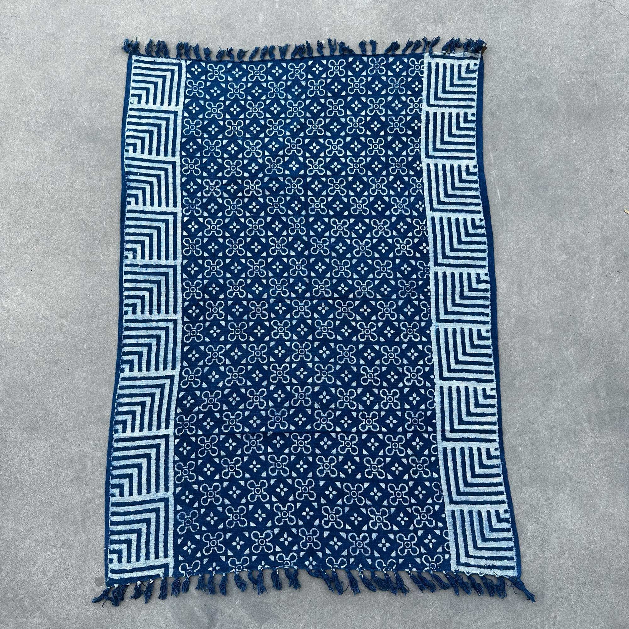 Manta índigo hecha a mano - 170x120cm - Kasba Tiles - Imagen 2
