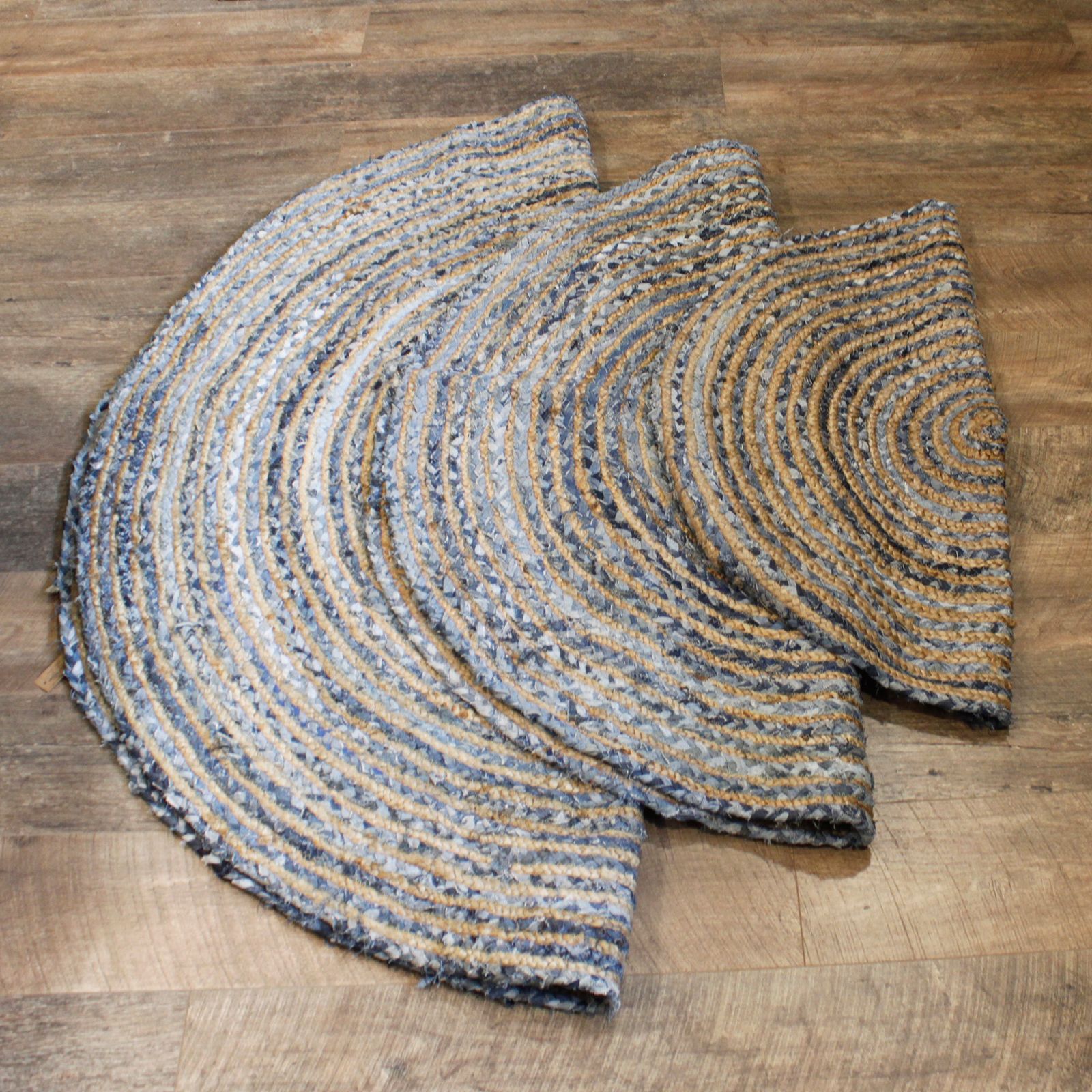 Alfombra Redonda de Yute y Reciclaje de Mezclilla - 120 cm - Imagen 5