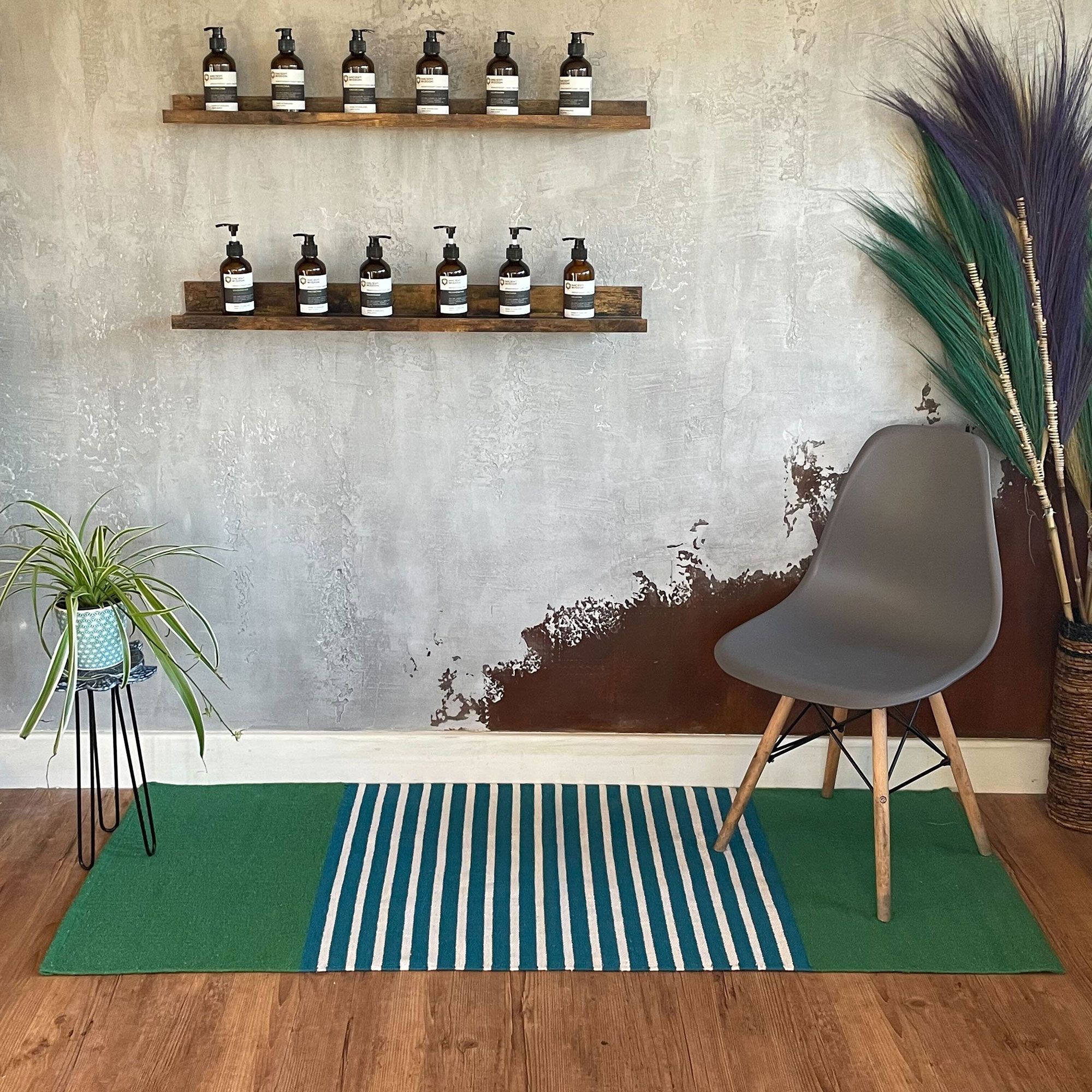 Alfombra India de Algodón - 70x170cm - Azul/ Verde - Imagen 7