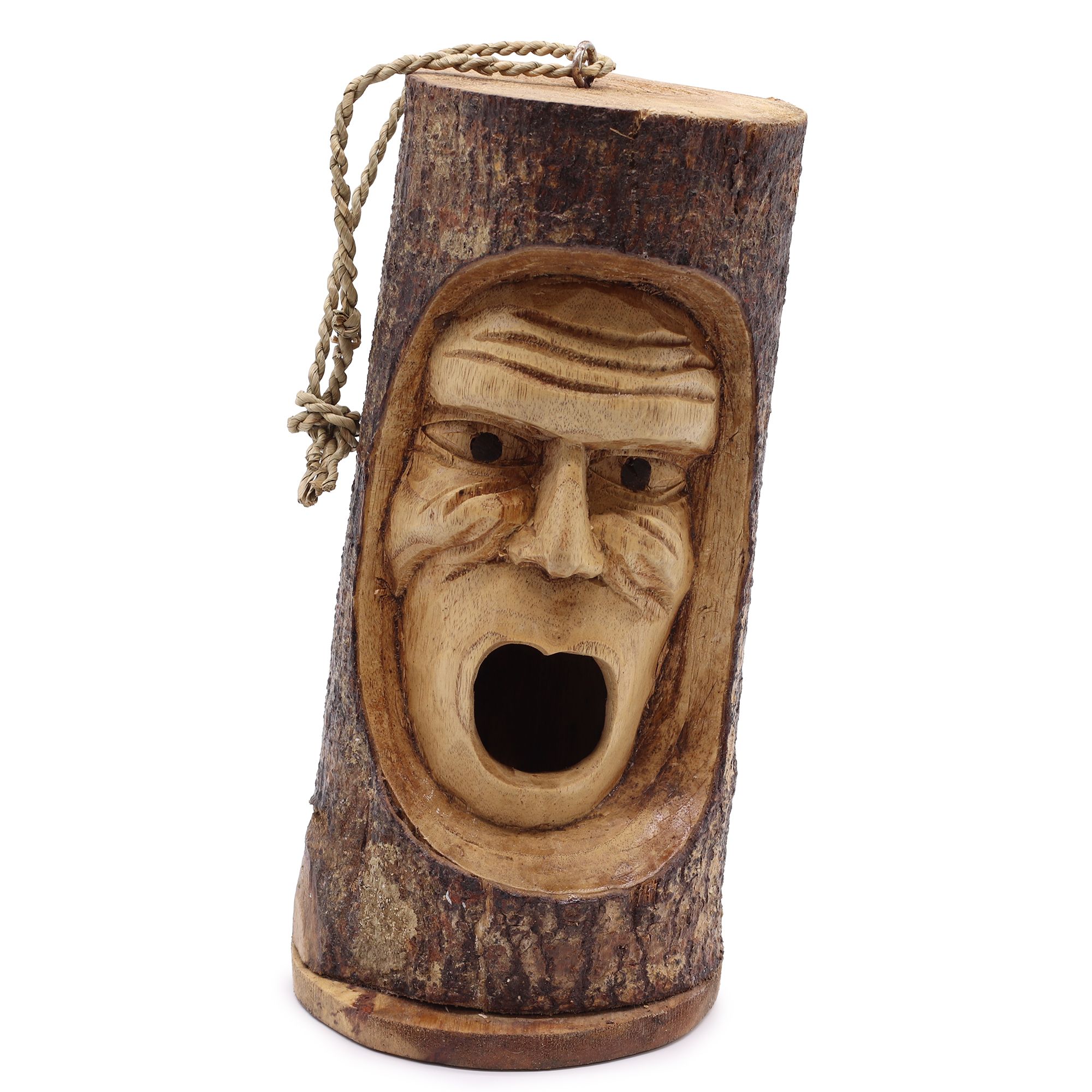 Cara de tronco de árbol - Casa para pájaros - Viejo gruñón - Imagen 2