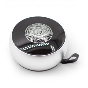 Altavoz mini plateado con efecto de iluminación Mandela
