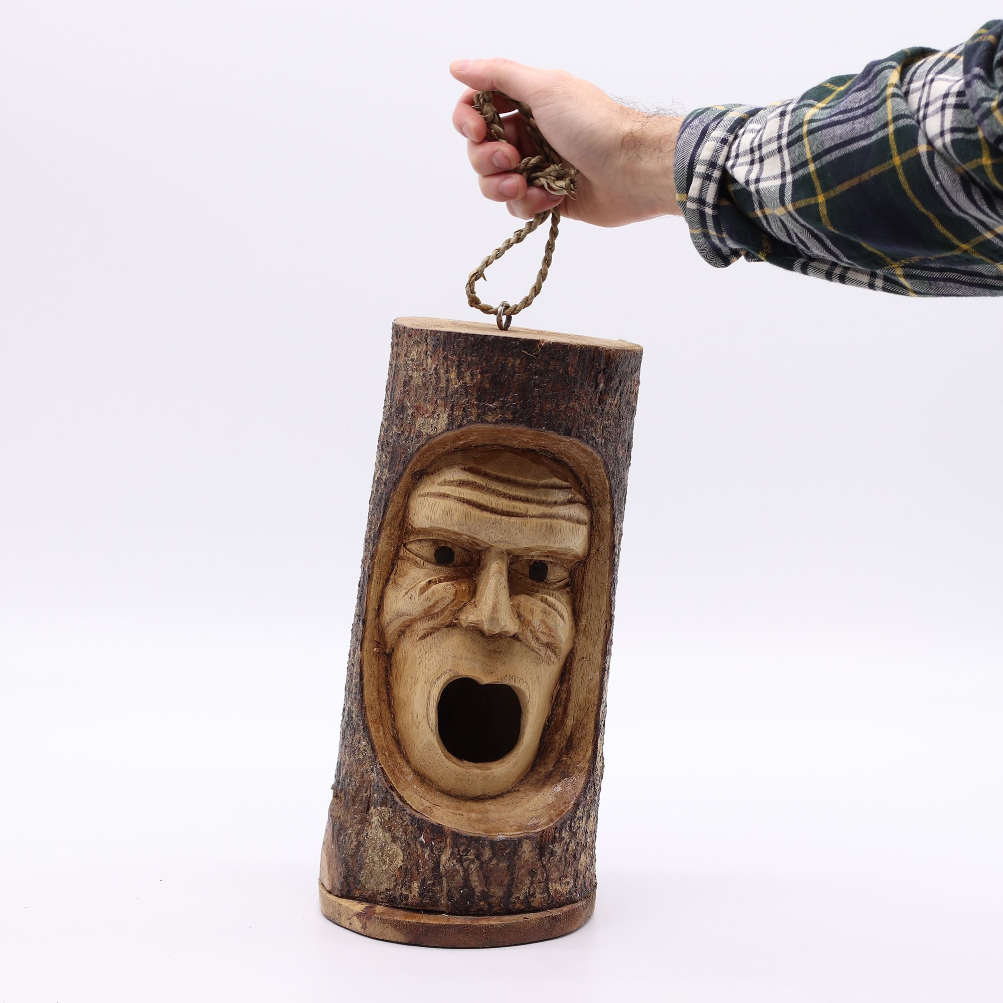 Cara de tronco de árbol - Casa para pájaros - Viejo gruñón - Imagen 3