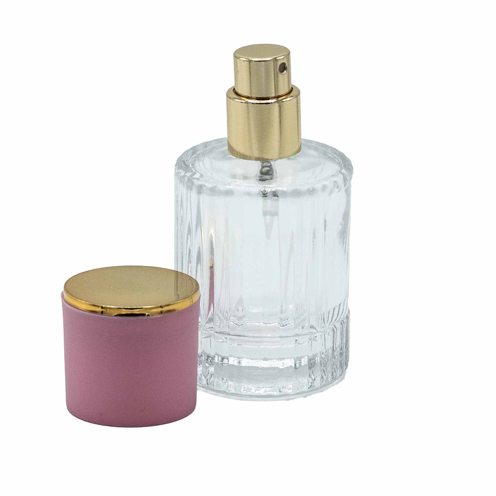 Frascos de vidrio para perfume con pulveridaor y tapa rosa 30 ml - Imagen 8